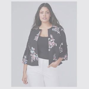 NWT Lane Bryant Floral Bell Sleeve Jacket